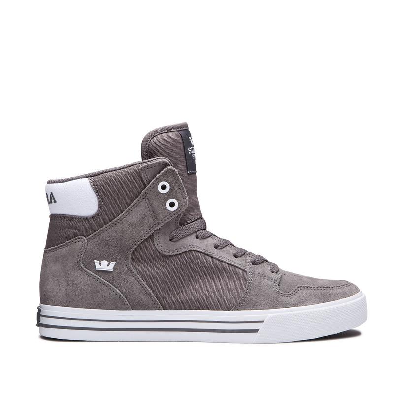 Zapatillas Altas Supra Argentina Hombre - VAIDER Gris Oscuro / Blancas (MWIZK-8953)